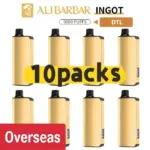 Alibarbar Ingot 9000 puffs DTL version-10 pack Multiple flavors(Ship from oversea)