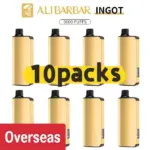 Alibarbar Ingot 9000 puffs-10 pack Multiple flavors(Ship from overseas)